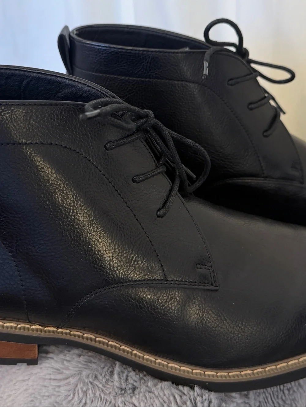 Sonoma Goods For Life Ledger Mens Chukka Boots Black Faux Leather Size 11 M NEW